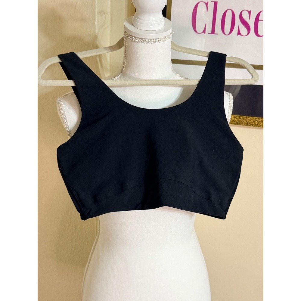 All in Motion Everyday Soft Sports Bra Black Scoop Neck Large Activewear